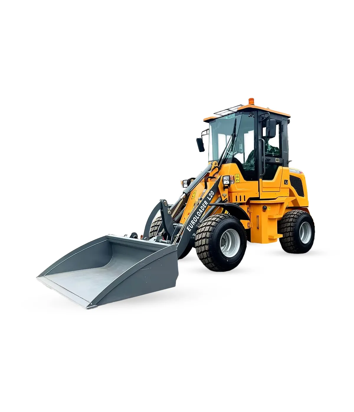 Gul Euroloader L20 hjullastare 3.4 ton uppställd