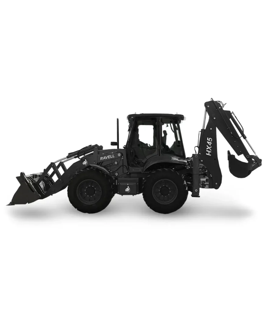 Svart Ravell HX45 traktorgrävare 10.8 ton