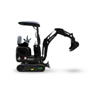 Svart och grå Ravell RX12 minigrävare 1.2 ton från Kronans Maskiner