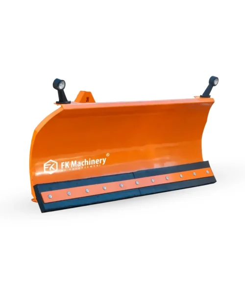 Orange kompakt hydrauliskt FK snöblad Trima 1.5m med fjädrande gummiskär