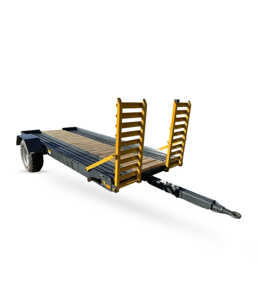 Galvad maskintrailer 4 meter med ramper och trägolv
